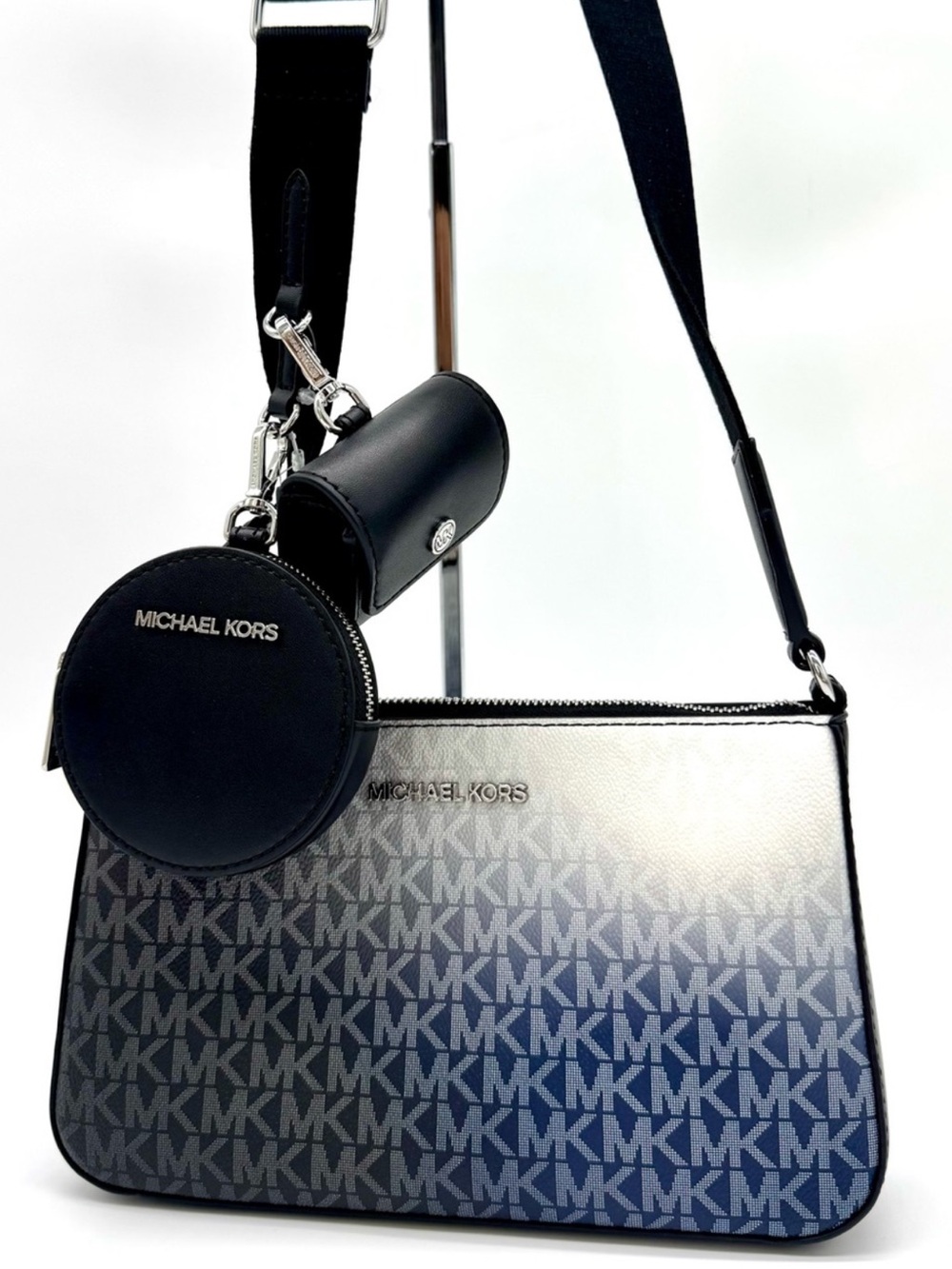 Michael Kors Black MK Logo Crossbody with Coin Pouch